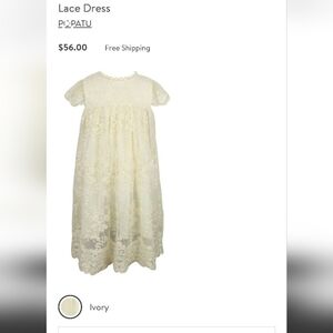 Popatu Girls Ivory Lace Dress